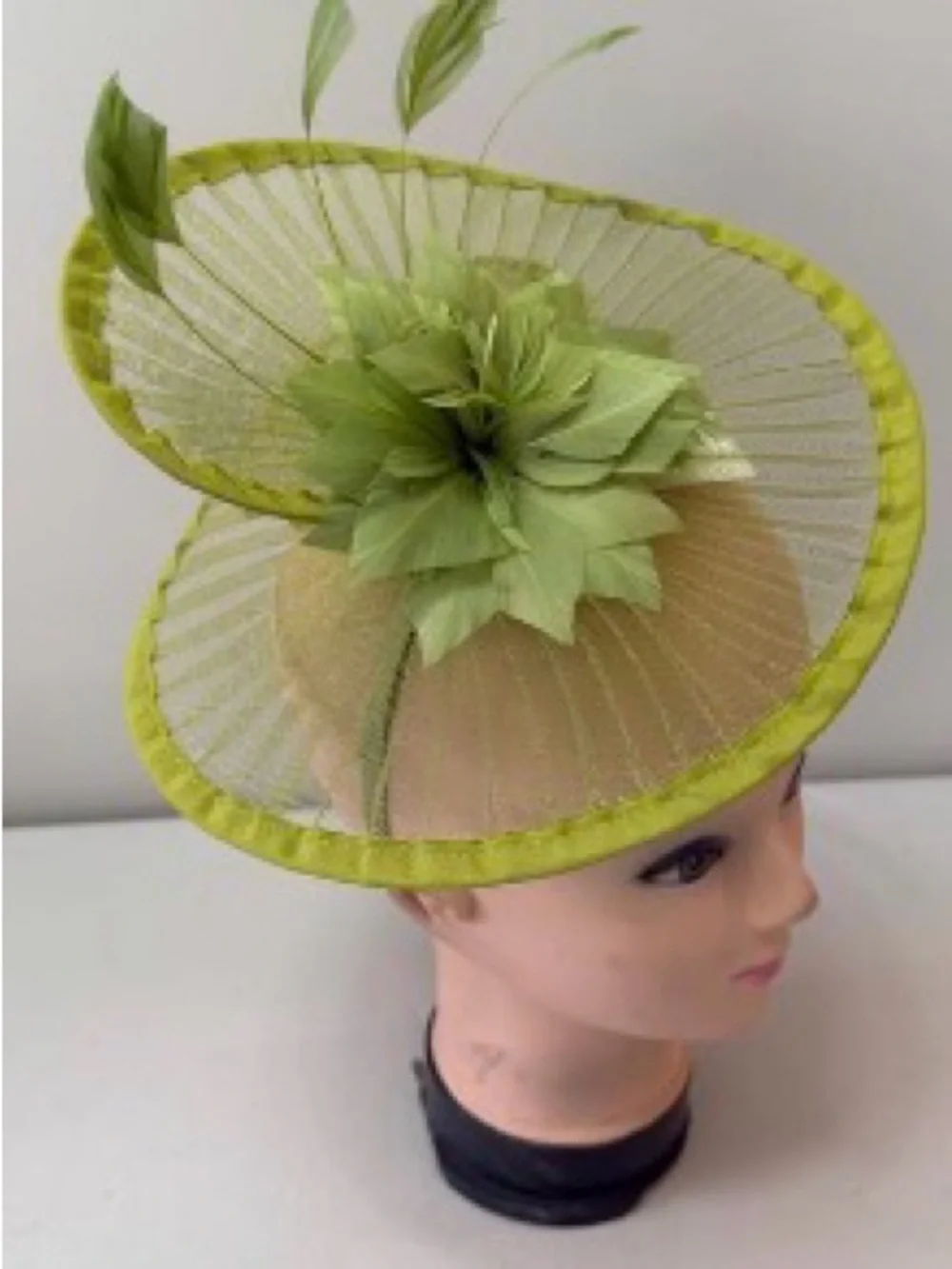 Chartreuse Lime Olive Army Jade Green Fascinator Headband from England!